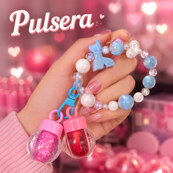 Pulsera con Mini Lip Gloss y tinta