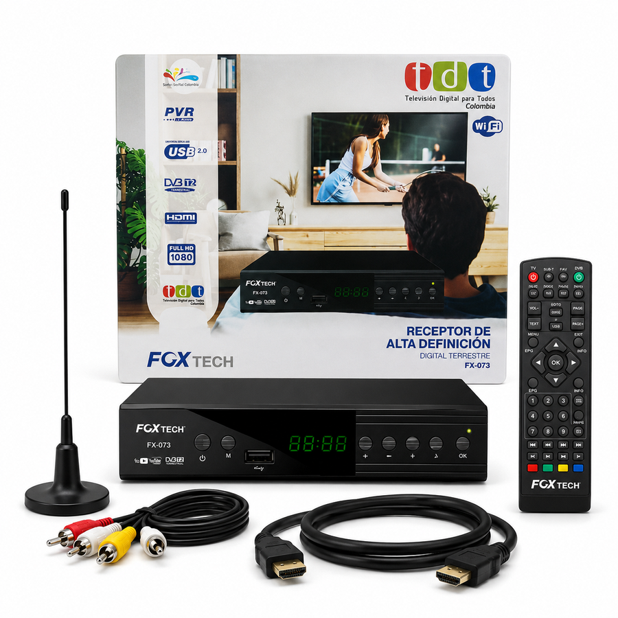 Decodificador TDT Fox Tech - Sintonizador TV Digital