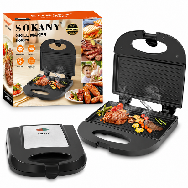Sanduchera Eléctrica Sokany - Plancha para Sándwiches